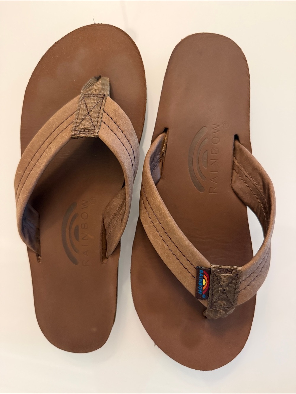 Classic Leather Strap Rainbow Sandals
